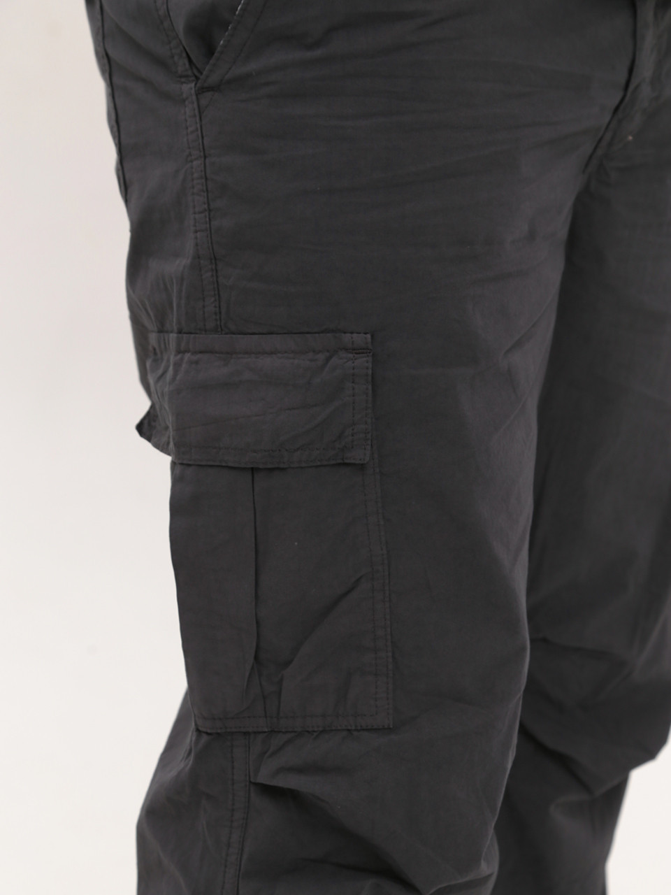 Штаны мужские серые широкие карго тонкие с карманами 8173-1