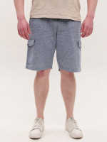 Шорты мужские светло-синие льняные с карманами 8604-4