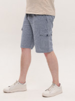 Шорты мужские светло-синие льняные с карманами 8604-4