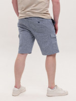 Шорты мужские светло-синие льняные с карманами 8604-4