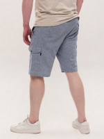 Шорты мужские светло-синие льняные с карманами 8604-4
