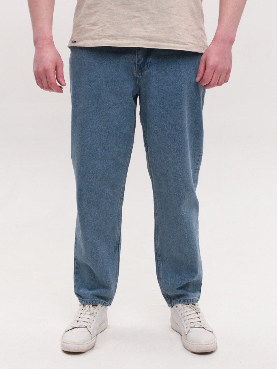 Джинси чоловічі блакитні МОМ із високою посадкою 2030-553