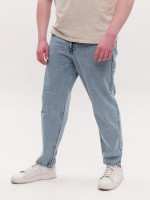 Джинси чоловічі блакитні з варінням МОМ з високою посадкою 2030-551