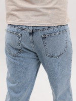 Джинси чоловічі блакитні з варінням МОМ з високою посадкою 2030-551