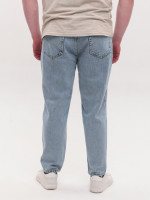 Джинси чоловічі блакитні з варінням МОМ з високою посадкою 2030-551