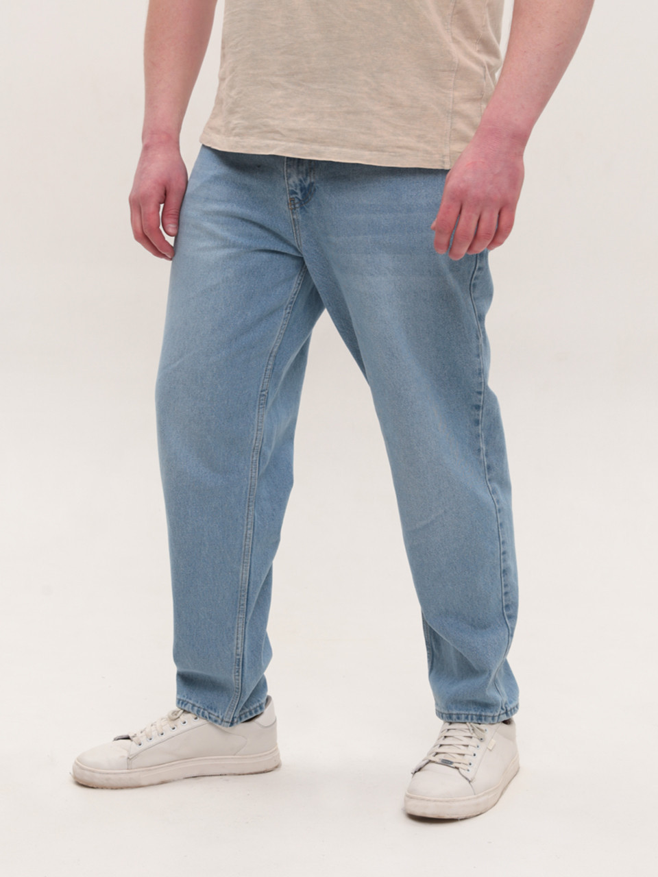 Джинси чоловічі блакитні МОМ із високою посадкою 2030-549