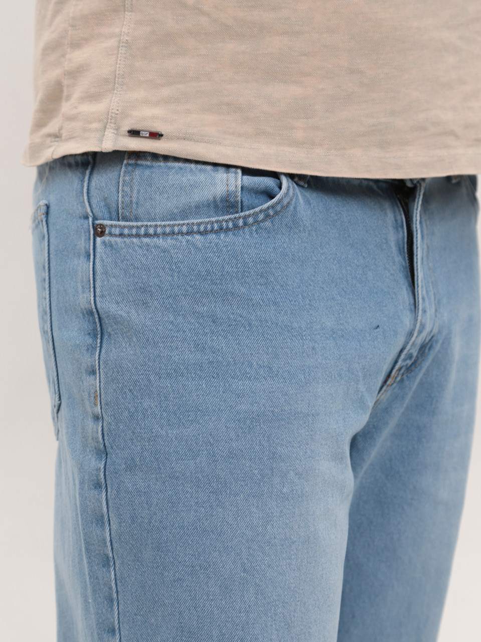 Джинси чоловічі блакитні МОМ із високою посадкою 2030-549