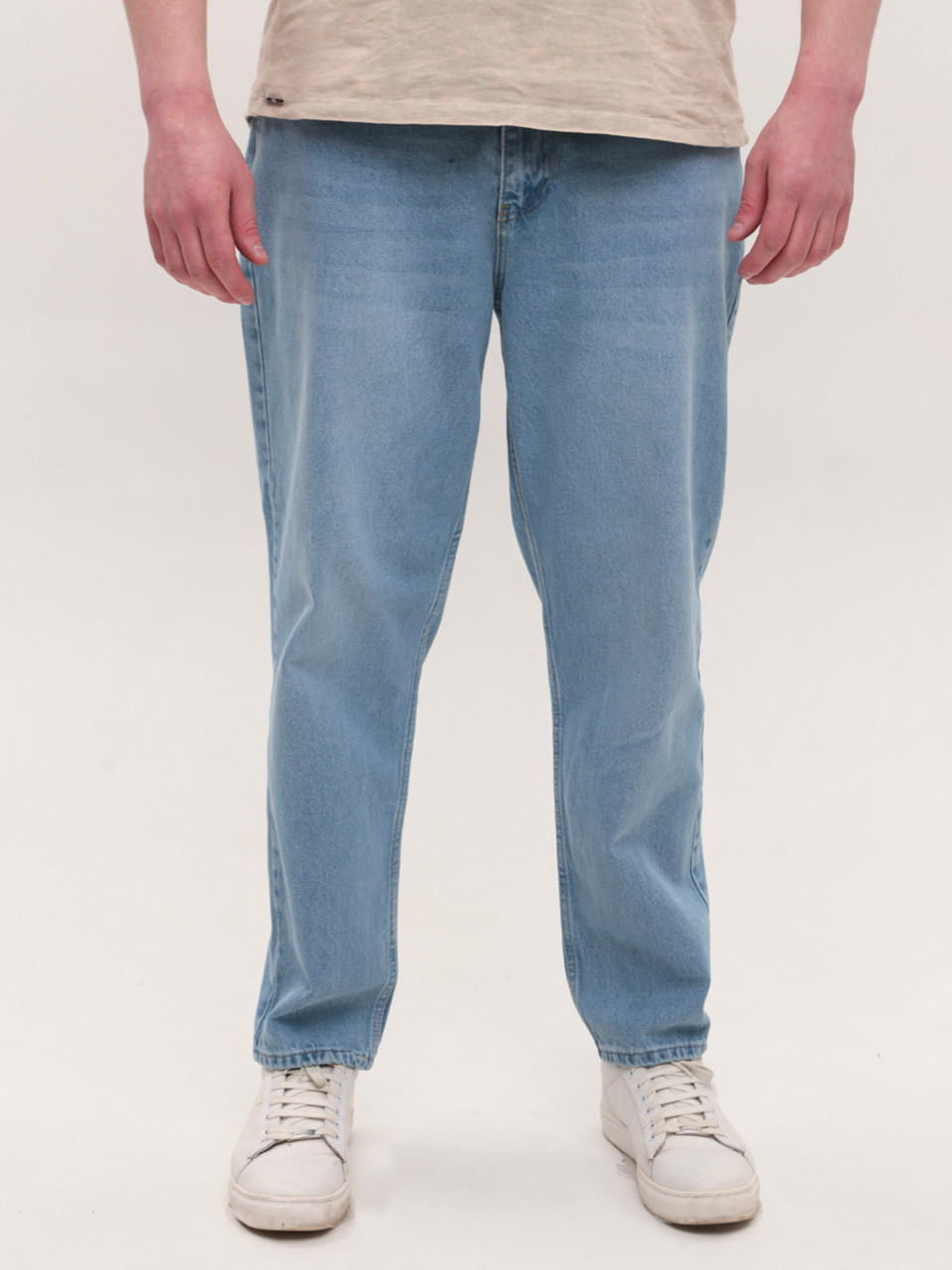Джинси чоловічі блакитні МОМ із високою посадкою 2030-549