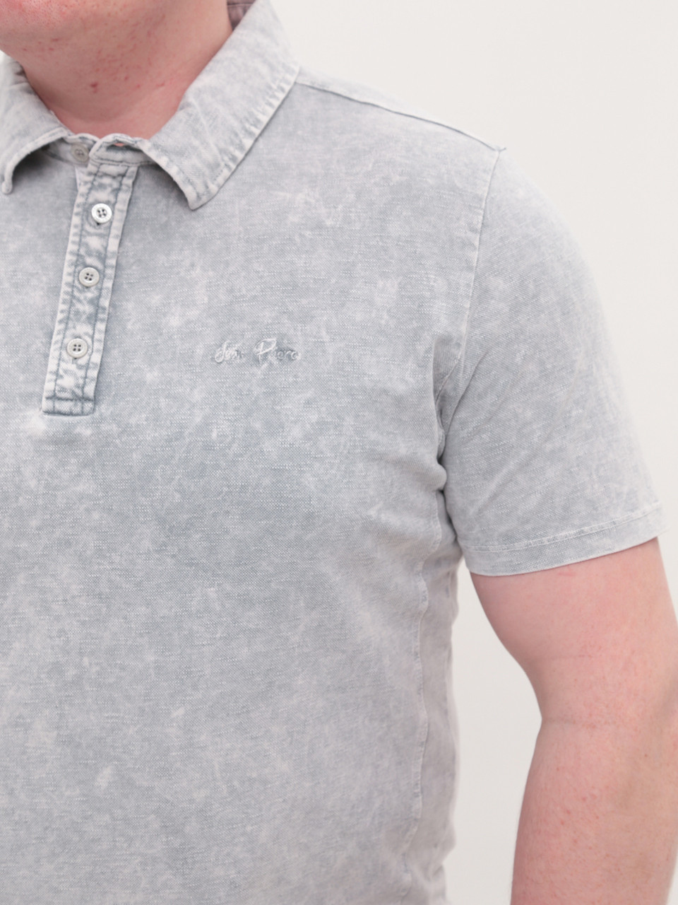 Поло чоловіче світло-сіре з варкою 5014-1
