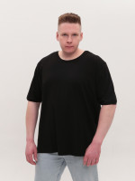 Футболка чоловіча чорна однотонна у великих розмірах 8107-SB-02