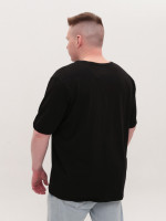 Футболка чоловіча чорна однотонна у великих розмірах 8107-SB-02