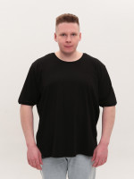 Футболка чоловіча чорна однотонна у великих розмірах 8107-SB-02