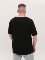 Футболка чоловіча чорна однотонна у великих розмірах 8107-SB-02