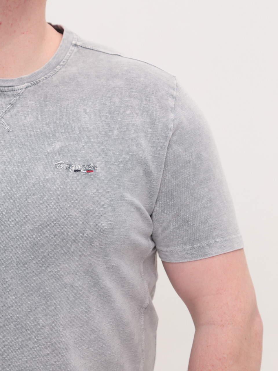 Футболка чоловіча пряма світло-сіра з варкою 5213-3