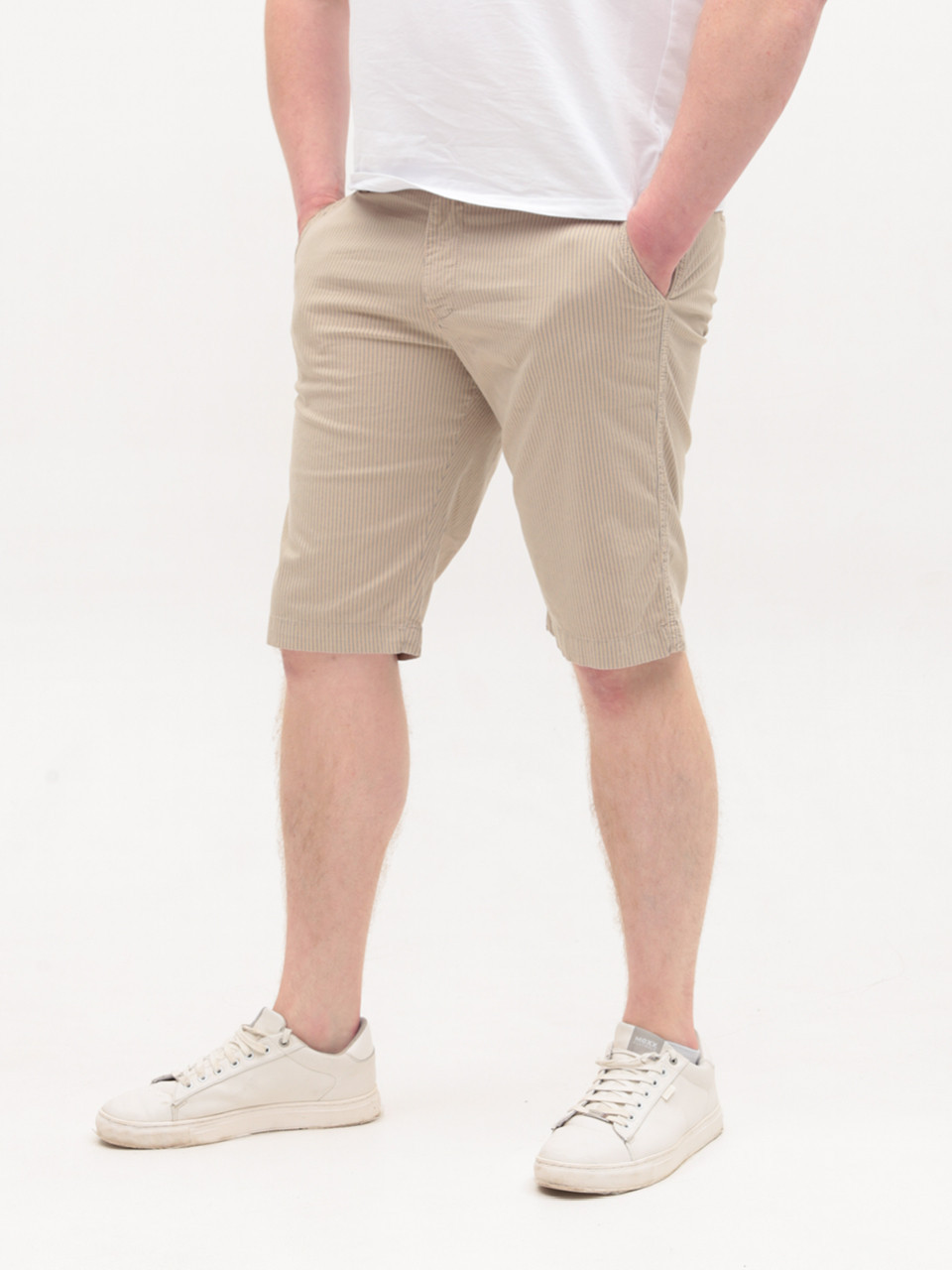 Шорты мужские бежевые в полоску 4326-3