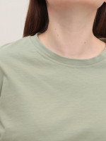 Футболка женская оливковая прямая укороченная W-30-4
