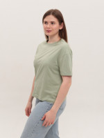 Футболка женская оливковая прямая укороченная W-30-4