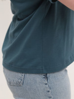 Футболка женская синяя прямая укороченная W-30-5