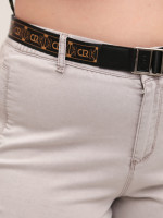 Джинсы женские светло-бежевые МОМ тонкие 10456-1