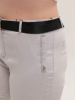 Джинсы женские светло-бежевые МОМ тонкие 10456-1