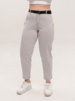 Джинсы женские светло-бежевые МОМ тонкие 10456-1