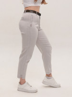 Джинсы женские светло-бежевые МОМ тонкие 10456-1