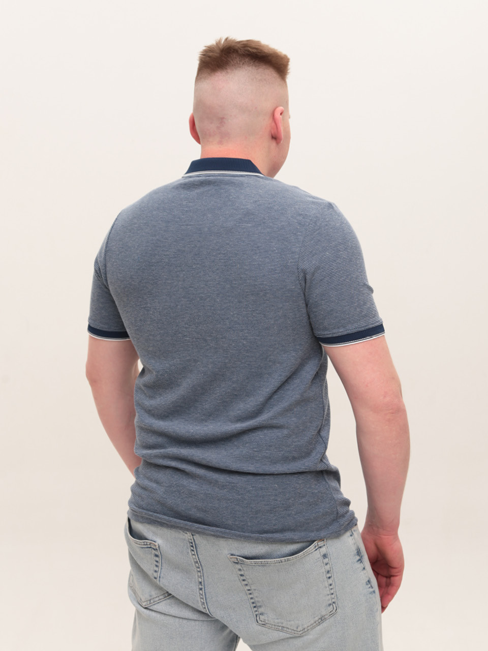 Поло чоловіче синє короткий рукав 9619-1