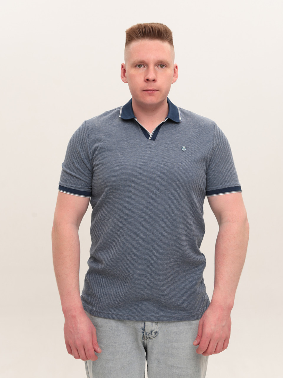 Поло чоловіче синє короткий рукав 9619-1