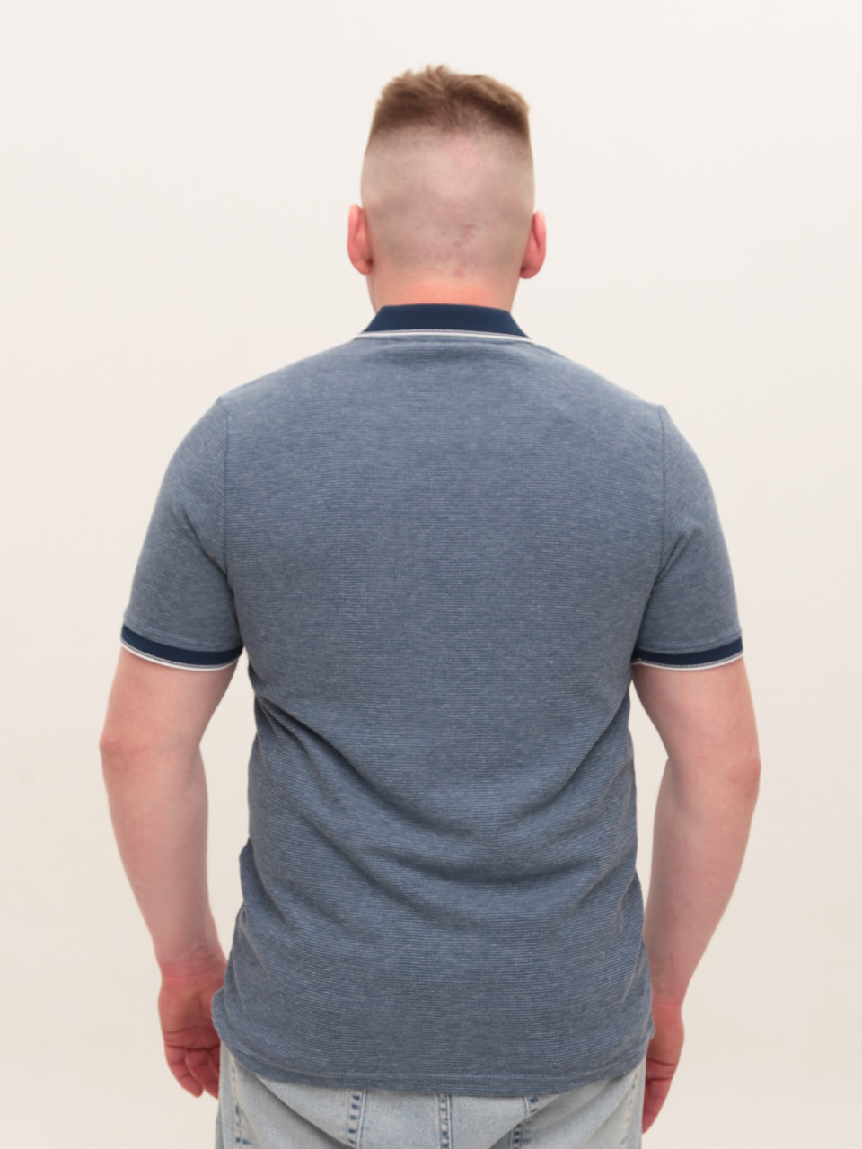 Поло чоловіче синє короткий рукав 9619-1