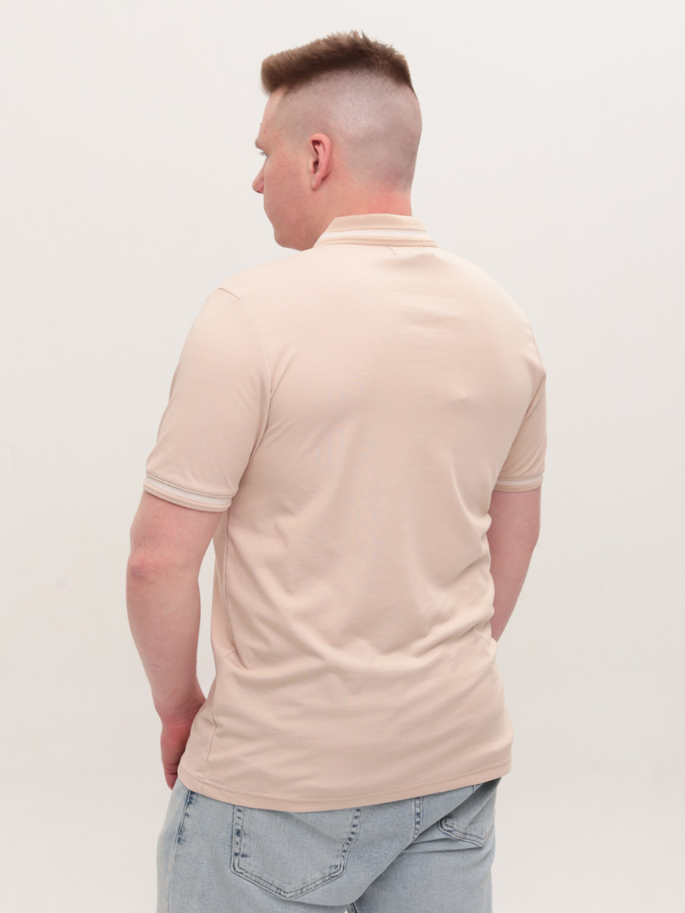 Поло чоловіче світло-бежеве короткий рукав 9618-4