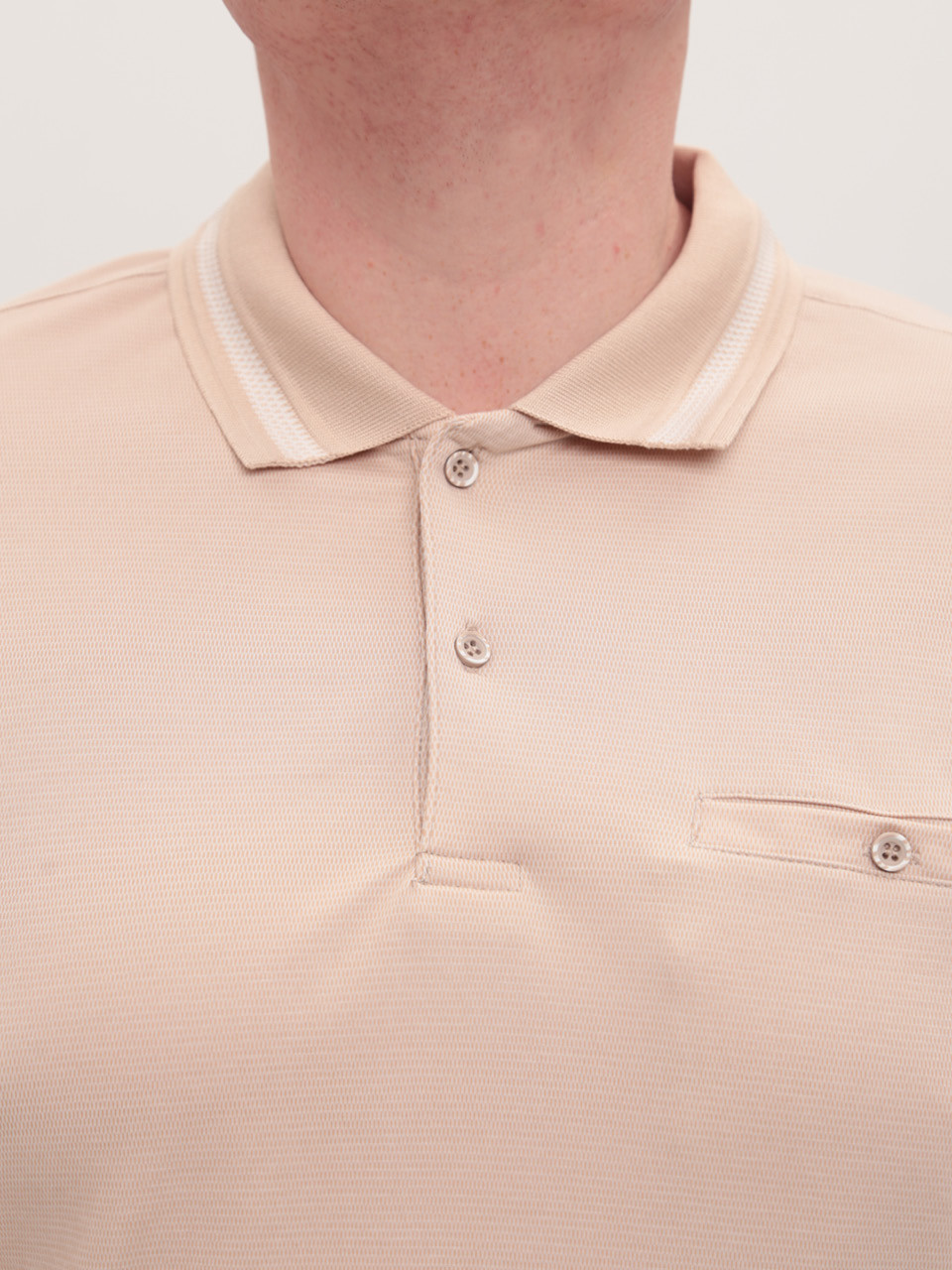 Поло чоловіче світло-бежеве короткий рукав 9618-4