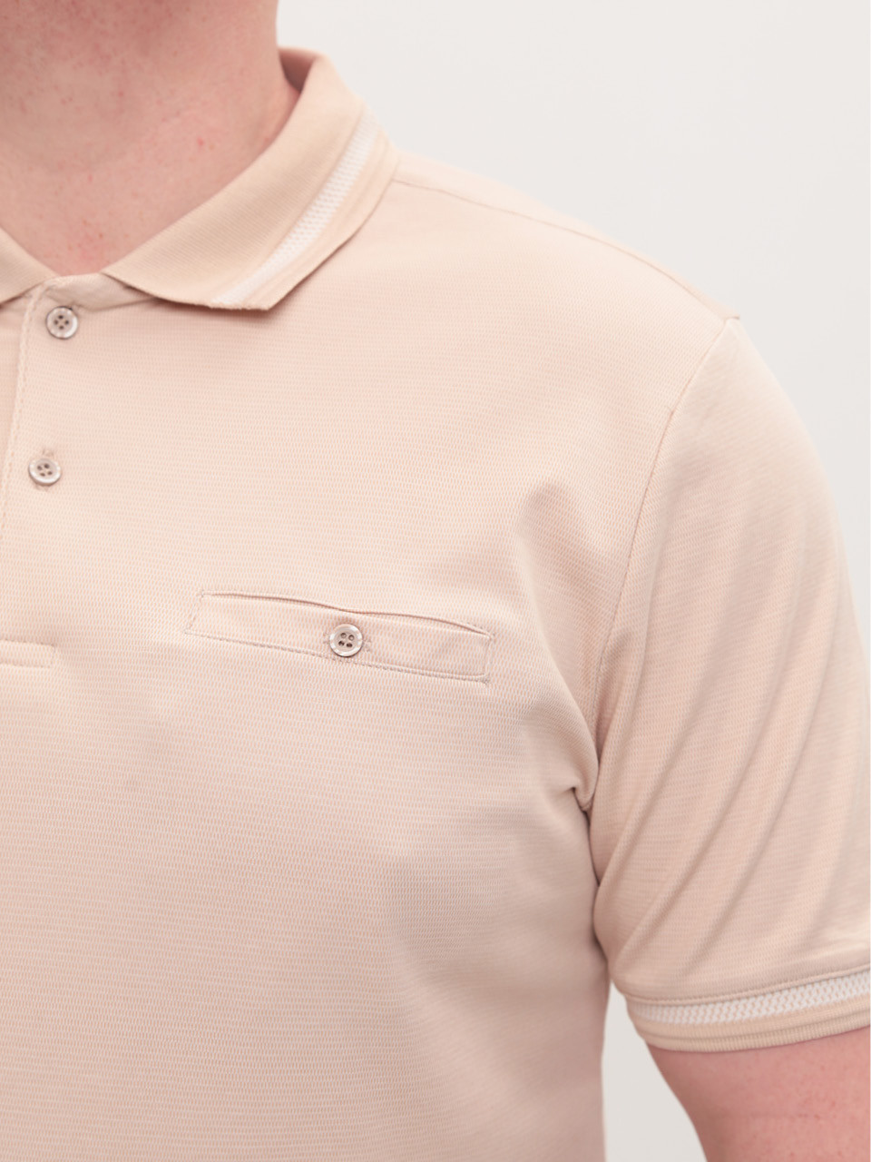 Поло чоловіче світло-бежеве короткий рукав 9618-4