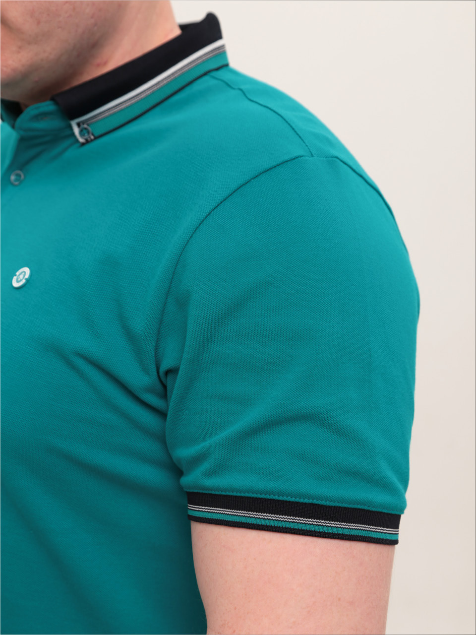 Поло чоловіче зелене короткий рукав 9612-3