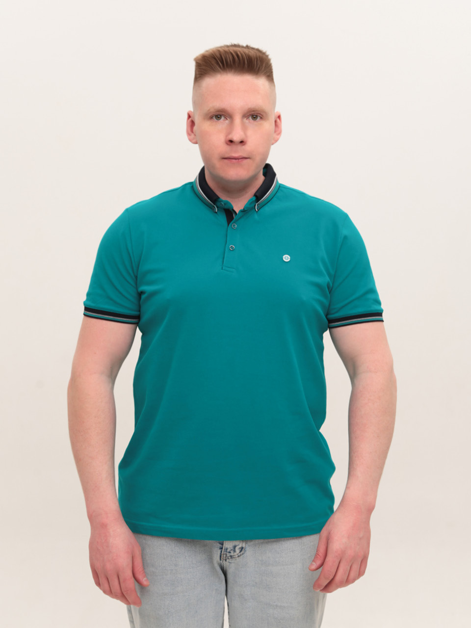 Поло чоловіче зелене короткий рукав 9612-3