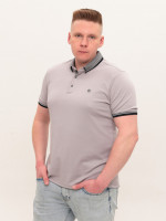 Поло чоловіче світло-сіре однотонне короткий рукав 9605-2
