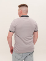 Поло чоловіче світло-сіре однотонне короткий рукав 9605-2