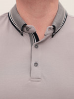 Поло чоловіче світло-сіре однотонне короткий рукав 9605-2