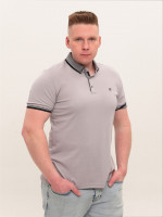 Поло чоловіче світло-сіре однотонне короткий рукав 9605-2