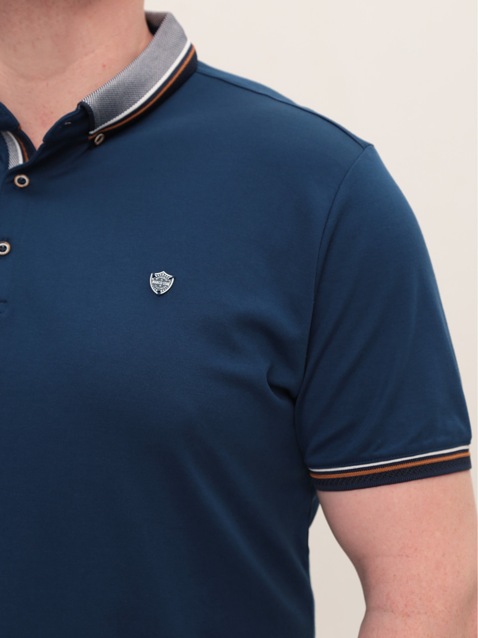Поло чоловіче темно-синє однотонне короткий рукав 9605-1