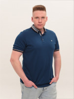 Поло чоловіче темно-синє однотонне короткий рукав 9605-1