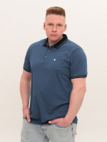 Поло чоловіче темно-синє у горошок великі розміри 9440-B-1