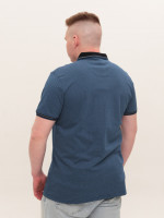 Поло чоловіче темно-синє у горошок великі розміри 9440-B-1