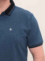 Поло чоловіче темно-синє у горошок великі розміри 9440-B-1