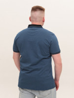 Поло чоловіче темно-синє у горошок великі розміри 9440-B-1
