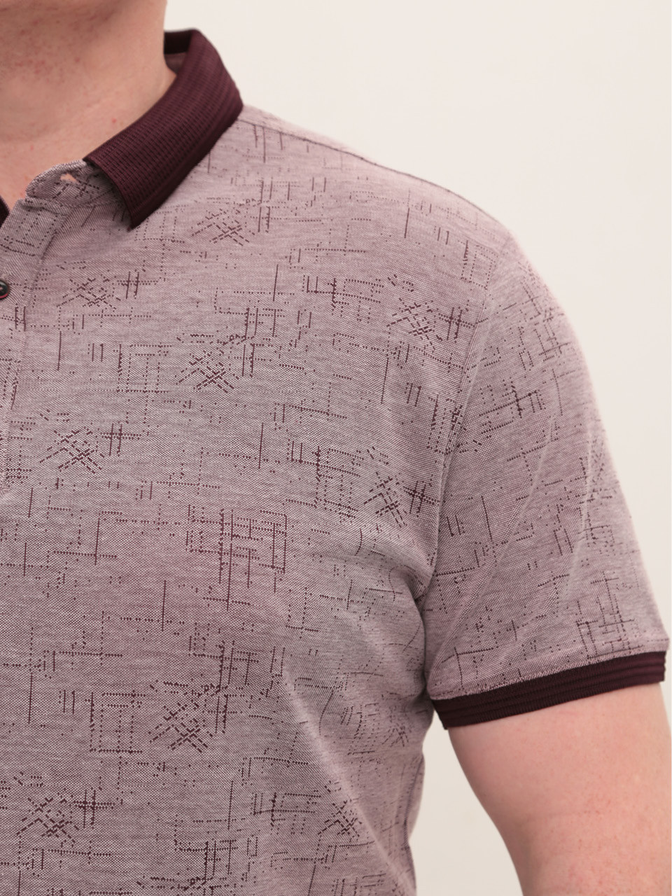 Поло чоловіче бордове пряме короткий рукав 9436-5