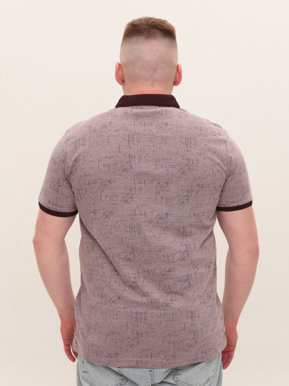 Поло чоловіче бордове пряме короткий рукав 9436-5