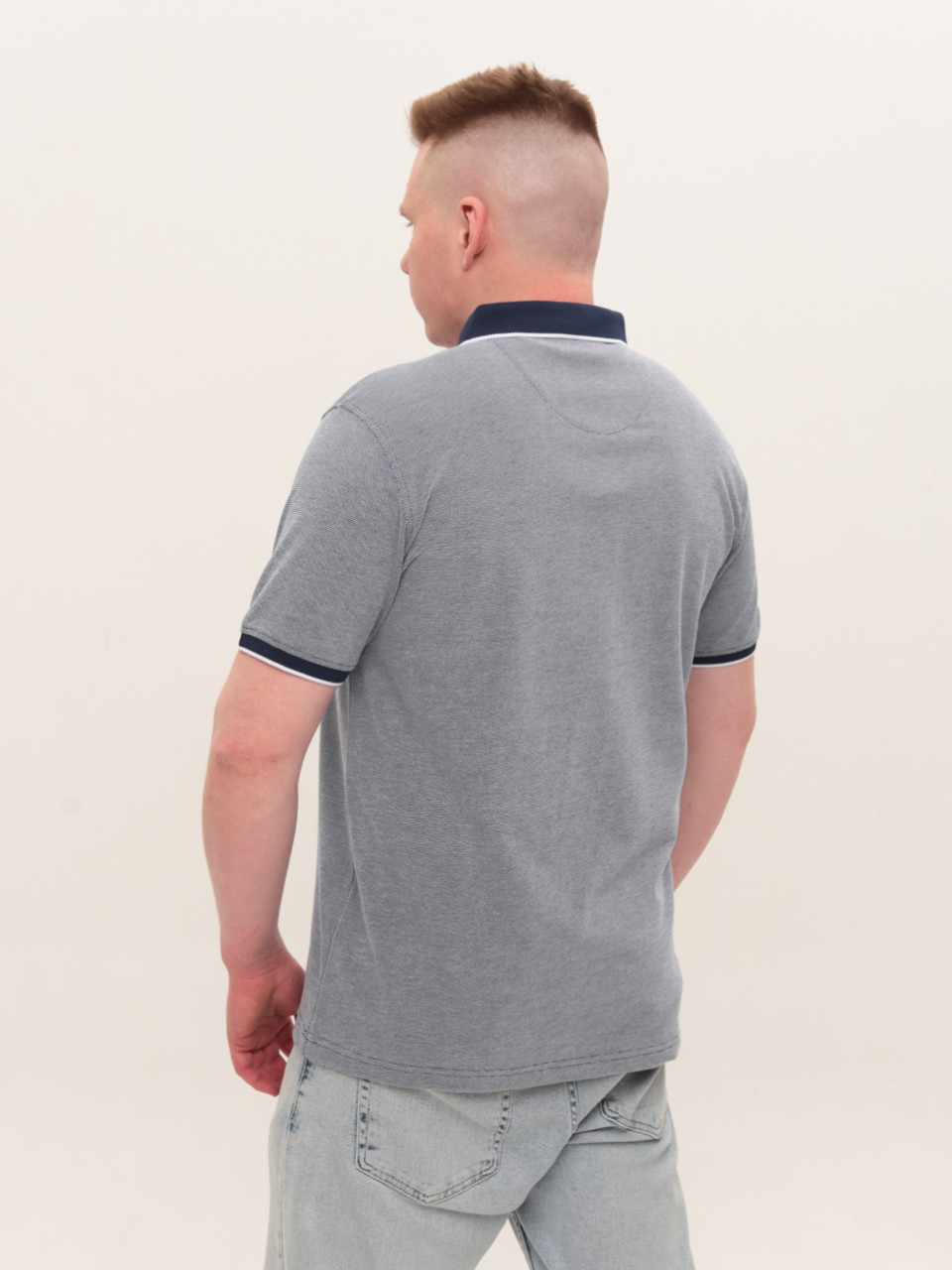 Поло чоловіче сіре великі розміри 1010-B-1