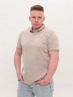 Поло чоловіче бежеве пряме з коміром 9436-4