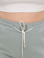 Штани жіночі оливкові банани тонкі з резинкою на поясі 1602-3