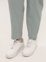 Штани жіночі оливкові банани тонкі з резинкою на поясі 1602-3